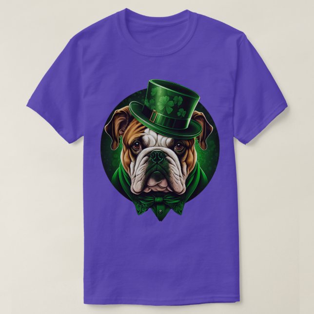 T-shirt Bulldog Jour de la Saint Patrick 7 (Design devant)