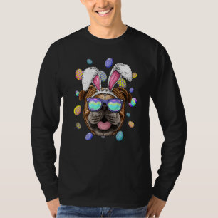 T-shirt Bulldog Lapin de Pâques Oreilles Chien Drôle OEufs