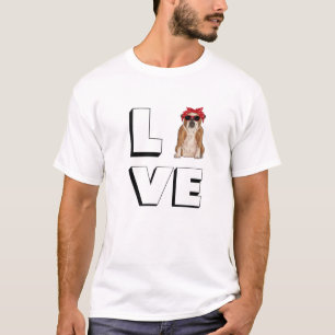 T-shirt Bulldog Love Coeur Lunettes de soleil Chien França