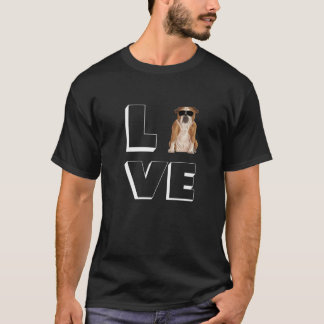 T-shirt Bulldog Love Coeur Lunettes de soleil Chien França