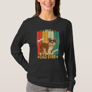T-shirt Bulldog Meilleur Chien Papa Jamais Rétro Vintage P