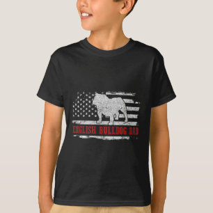 T-shirt Bulldog Papa dégoûte le drapeau américain Chien pa