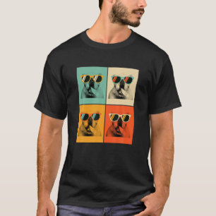 T-shirt Bulldog Rétro avec lunettes de soleil Amoureux des