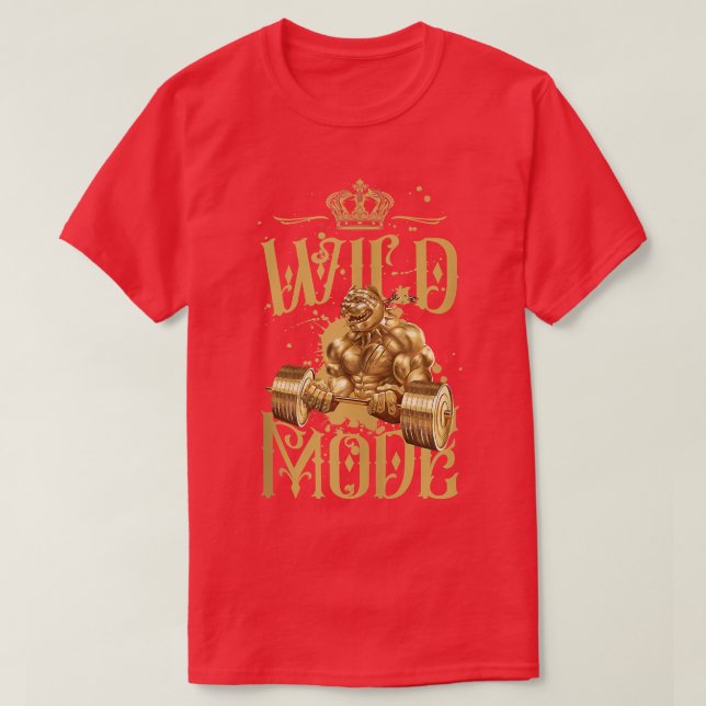 T-shirt Bulldog Wild Mode Fitness Gym Entraînement Chien B (Design devant)