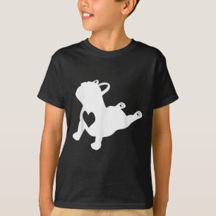 T-shirt Bulldog Yoga Pose Love Heart Workout