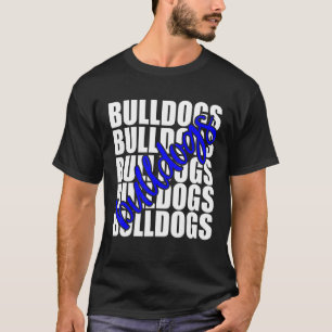 T-shirt Bulldogs Blue School Sports Fan Team Spirit