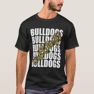 T-shirt Bulldogs Gold School Sports Fan Team Spirit
