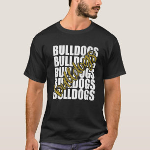 T-shirt Bulldogs Gold School Sports Fan Team Spirit