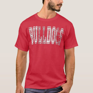 T-shirt Bulldogs Mascot Distressed Vintage School Sports N