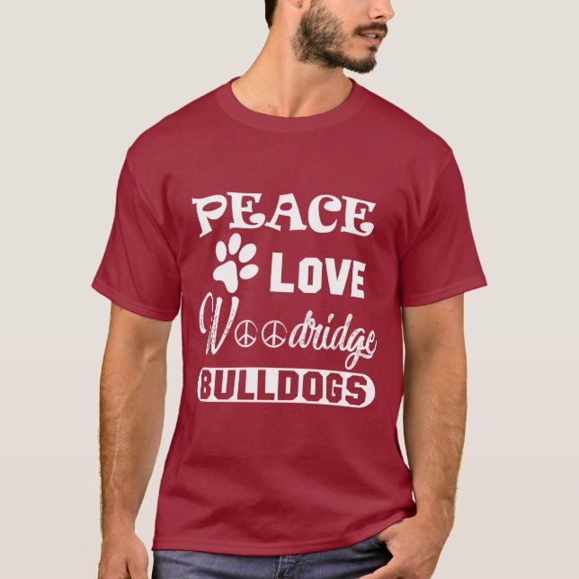 T-shirt Bulldogs Peace Love (Devant)