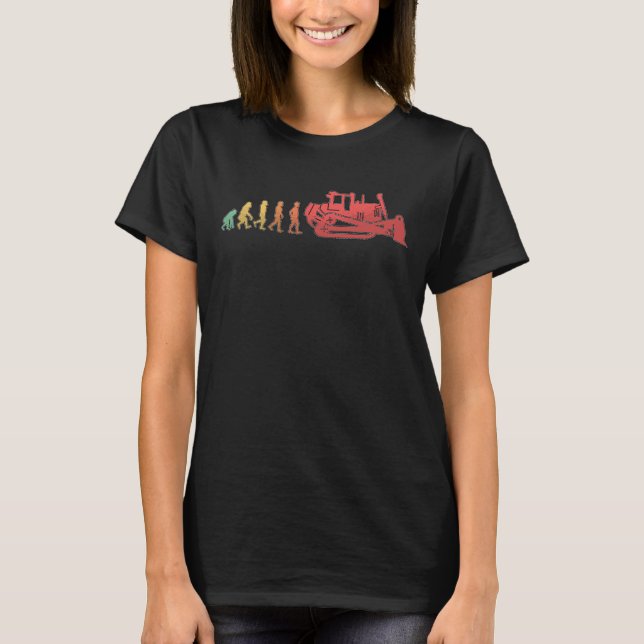 T-shirt Bulldozer Evolution chantier chantier de construct (Devant)