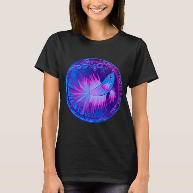T-shirt Bulle de Betta bleu rond (Devant)