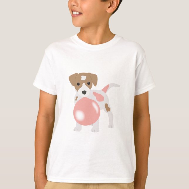 T-shirt Bulle de chewing-gum soufflant bulle (Devant)