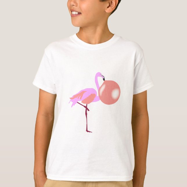 T-shirt Bulle Flamant rose de gomme à bulle (Devant)