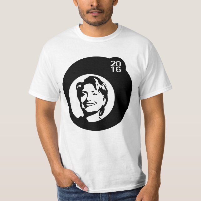 T-shirt bulle noire de hillary clinton (Devant)