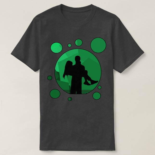 T-shirt Bulle verte romantique (Design devant)