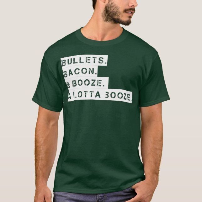 T-shirt Bulles Bacon Booze A Lotta Booze (Devant)