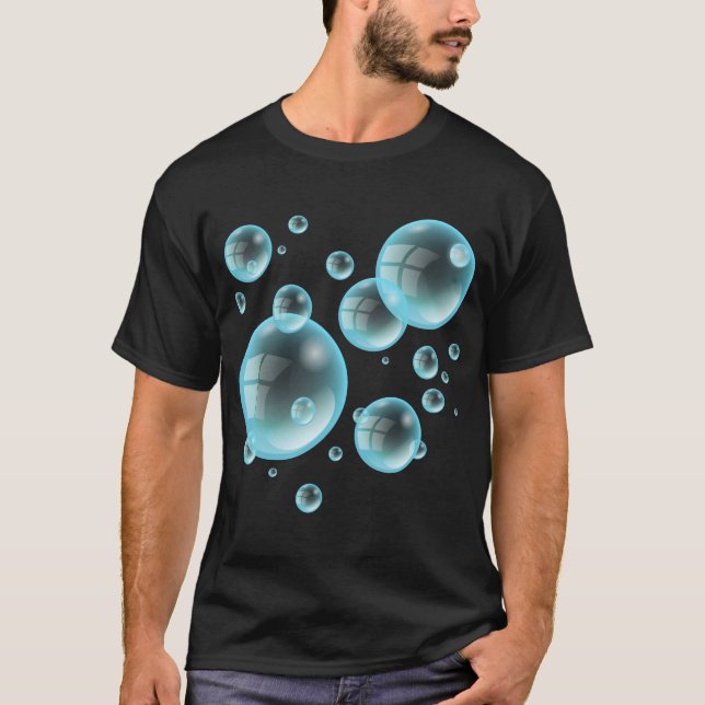 T-shirt Bulles d'air turquoise du Shampoo Soapy (Devant)