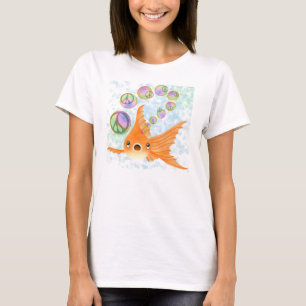 T-shirt Bulles de paix de poisson rouge