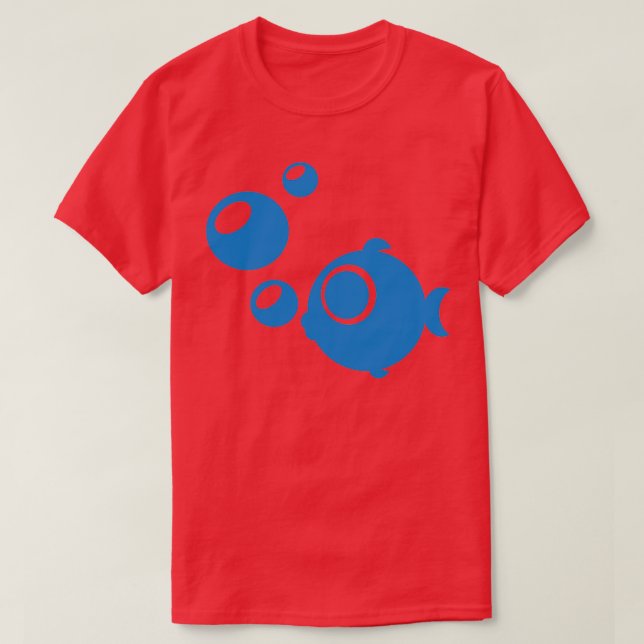 T-shirt Bulles de poisson bleu (Design devant)