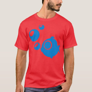 T-shirt Bulles de poisson bleu