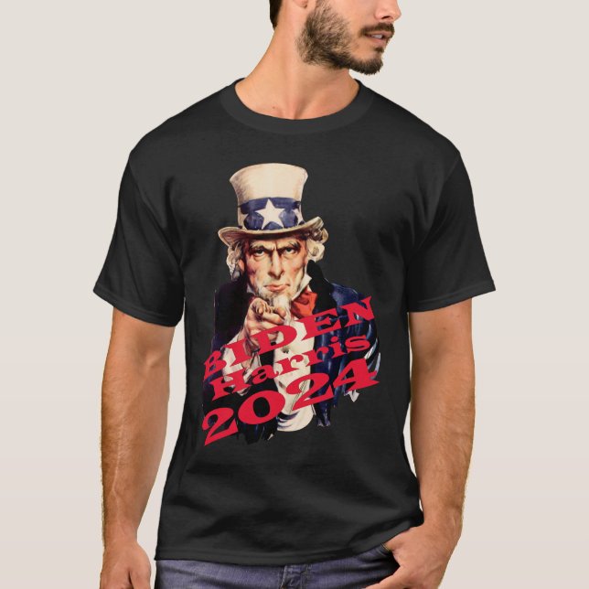 T-shirt Bulletin Biden Harris 2024 Vote Bleu Parti Démocra (Devant)