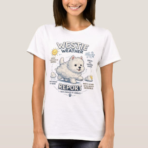 T-shirt Bulletin Météo Westie Mignon Terrier West Highland