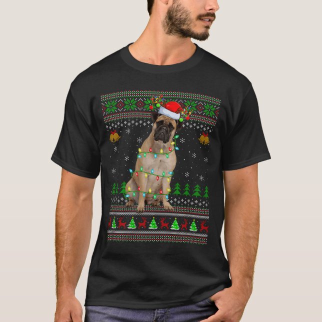 T-shirt Bullmastiff Dog Ugly Christmas Sweaters Holiday Sa (Devant)