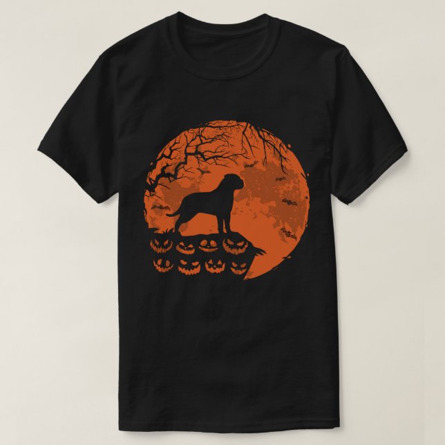 T-shirt Bullmastiff Et Lune Halloween Amoureux des chiens  (Design devant)