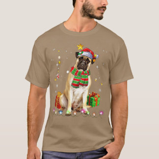 T-shirt Bullmastiff Père Noël Drôle de Noël Arbre Lumineux