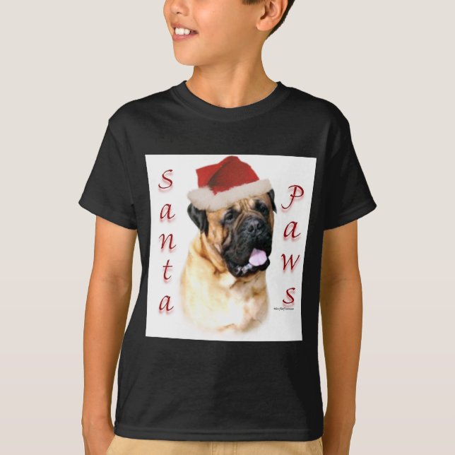 T-shirt Bullmastiff Père Noël Paws (Devant)