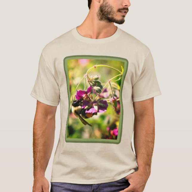 T-shirt Bumble Bee On Flower (Devant)
