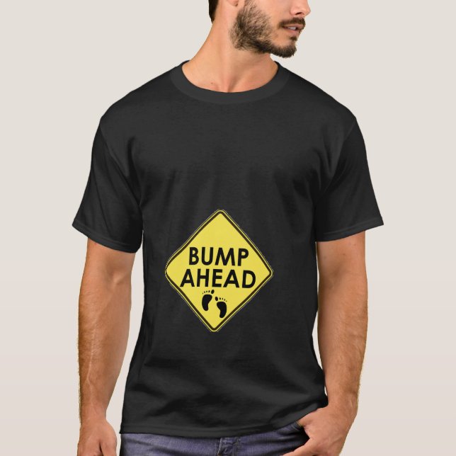 T-shirt Bump Ahead Funky Pregnancy Faire-part T Chemise (Devant)