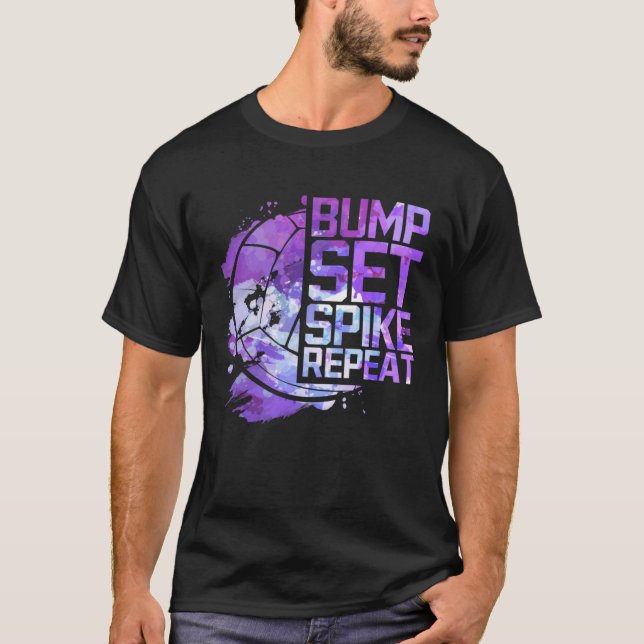 T-shirt Bump Set Spike Repeat Volleyball Lover Athlete Spo (Devant)