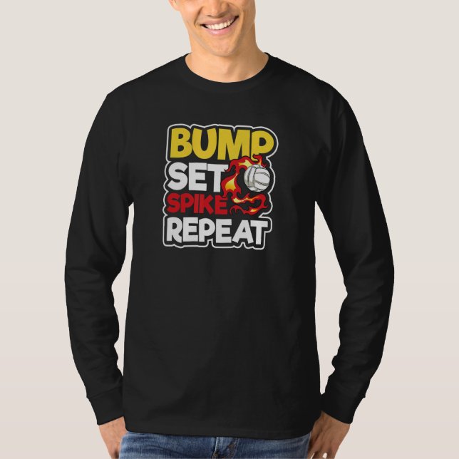 T-shirt Bump Set Spike Répéter le joueur de volley-ball (Devant)