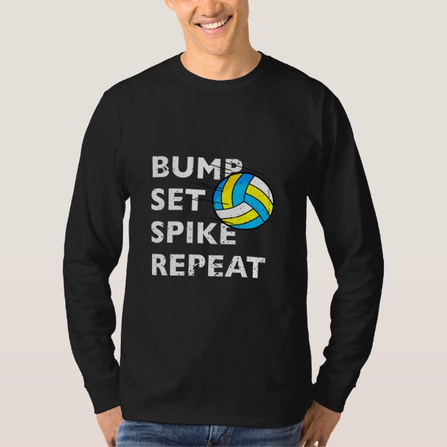 T-shirt Bump Set Spike Répéter Volleyball (Devant)
