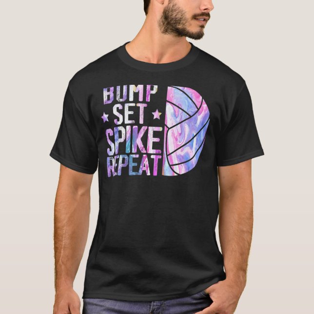 T-shirt Bump Set Spike Répéter Volleyball Joueur Athlète S (Devant)
