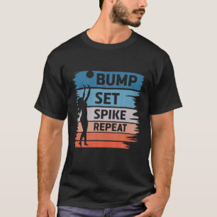 T-shirt Bump Set Spike Répétition Retro Volleyball Player 