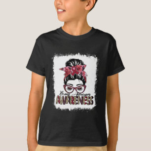 T-shirt Bun Burgundy Ribbon Sensibilisation à l'neurysme c