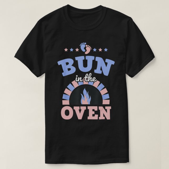 T-shirt Bun In The Oven Expectant Maman Grossesse Annonce (Design devant)
