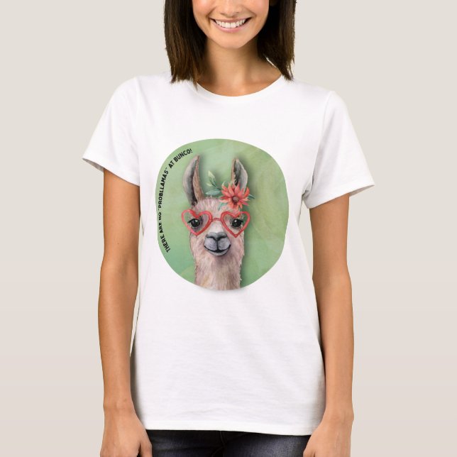 T-shirt Bunco Funny No Probe Llamas Game Nuit (Devant)