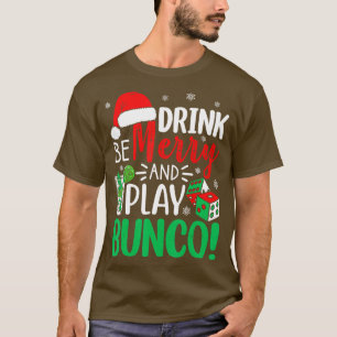 T-shirt Bunco Noël Boire Joyeux Jouer Bunco Dice Vilain S