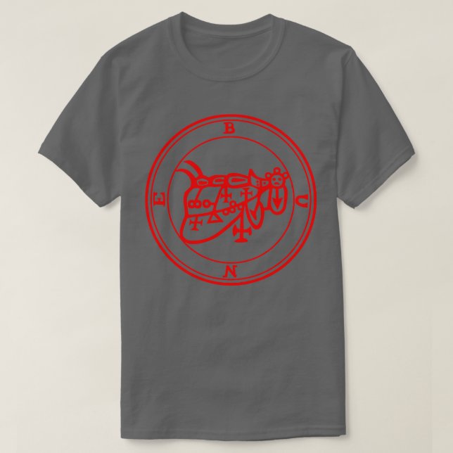 T-shirt Bune Ars Goetia Sigil Red (Design devant)