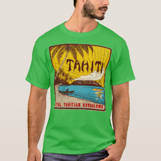 T-shirt Bungalows Tahiti Défaut Voyage Souvenir Bagages L