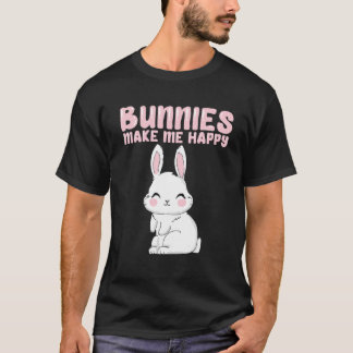 T-shirt Bunnie Blanc I Love Bunnies Bunnys Me Rendre Heure