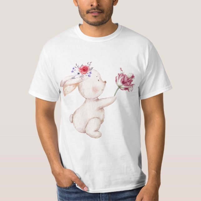 T-shirt Bunnie Give Flowers (Devant)