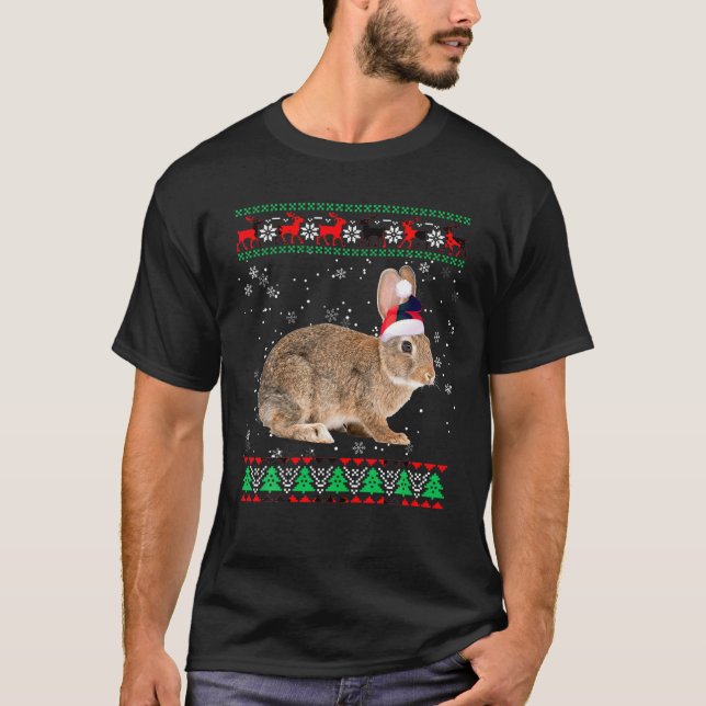 T-shirt Bunny Amoureux des animaux Xmas Correspondant Père (Devant)