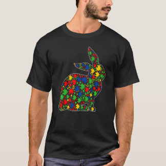 T-shirt Bunny Animaux Puzzle Pièces Sensibilisation sur l'