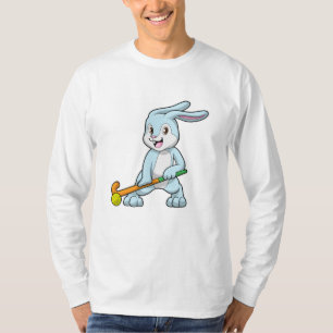 T-shirt Bunny au hockey sur gazon avec bâton de hockey