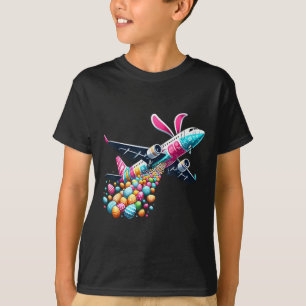 T-shirt Bunny Avion Easter Egg Mens Enfants Garçons Pâques